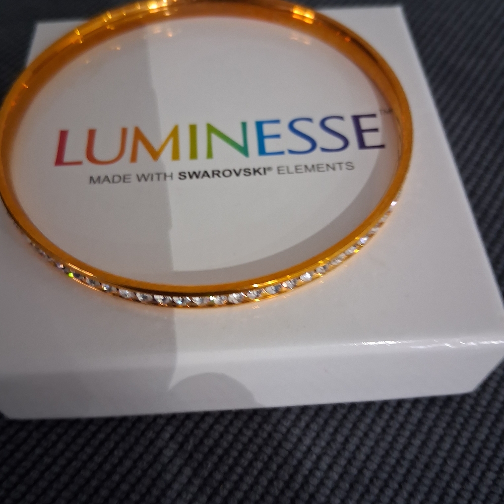 Luminess Gold Bangle with Swarovski Elements